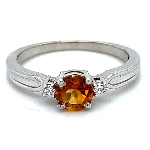 Sterling Citrine And .04ctw Diamond Ring Charles Frederick Jewelers Chelmsford, MA