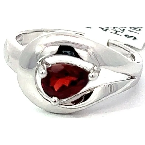 Sterling .59ct Red Pear Shaped Garnet Ring Charles Frederick Jewelers Chelmsford, MA