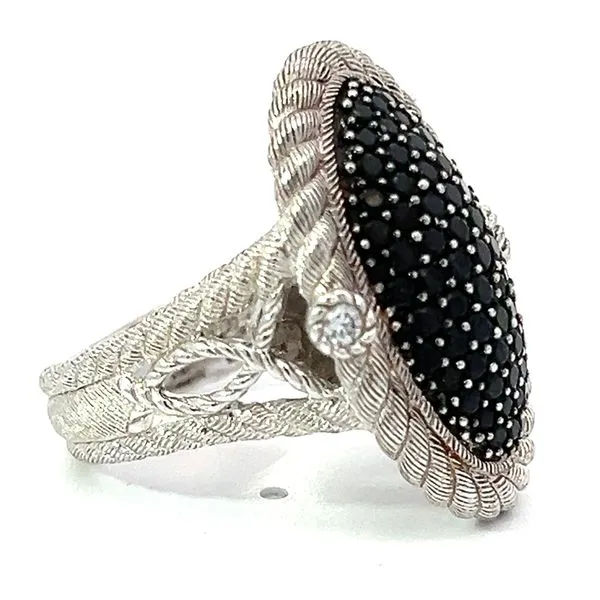 Sterling Judith Ripka Black Spinel And Simulated Diamond Ring Image 2 Charles Frederick Jewelers Chelmsford, MA