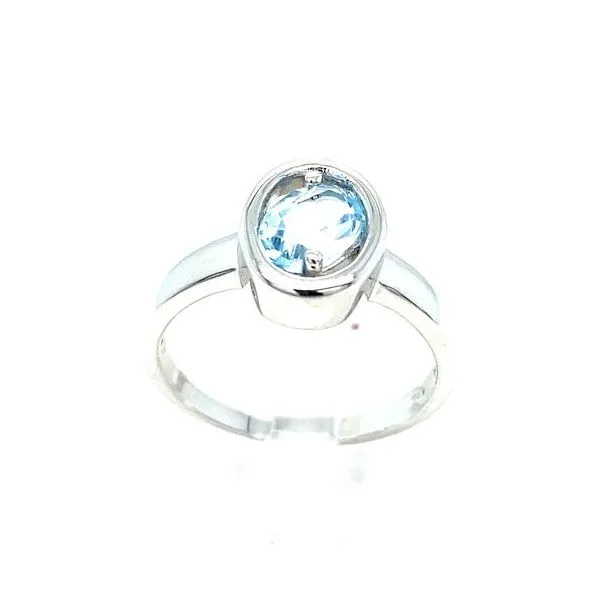 Sterling Silver .68ct Blue Topaz Ring Image 2 Charles Frederick Jewelers Chelmsford, MA