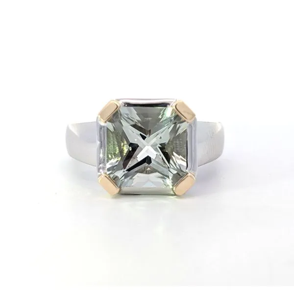 Sterling & 14ky Green Quartz Ring 001-630-00653 Chelmsford Sterling & 14ky Green Quartz Ring 001-630-00653 Chelmsford