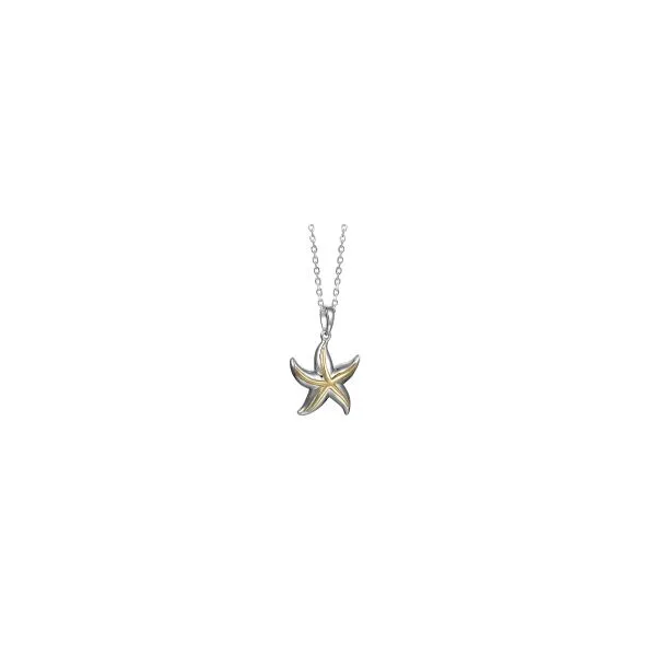 Sterling Silver & 14kt Starfish Necklace Charles Frederick Jewelers Chelmsford, MA