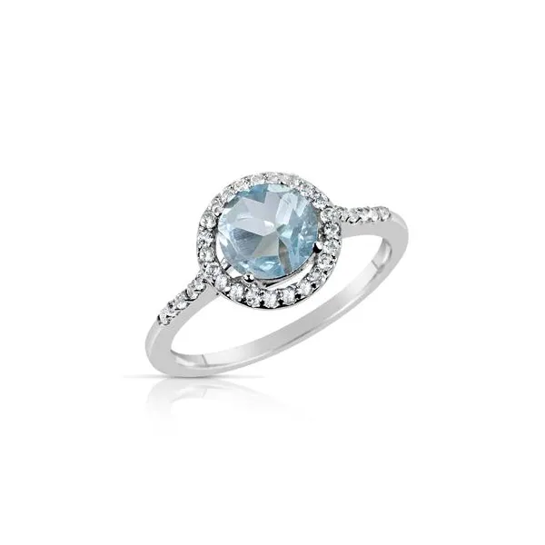 Sterling Topaz Halo Ring Charles Frederick Jewelers Chelmsford, MA