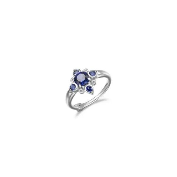 SS Lab Created Sapphire Ring By Elle Charles Frederick Jewelers Chelmsford, MA