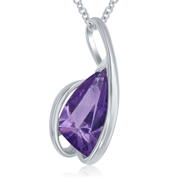 Sterling Silver 2.94ct Amethyst Pendant Charles Frederick Jewelers Chelmsford, MA