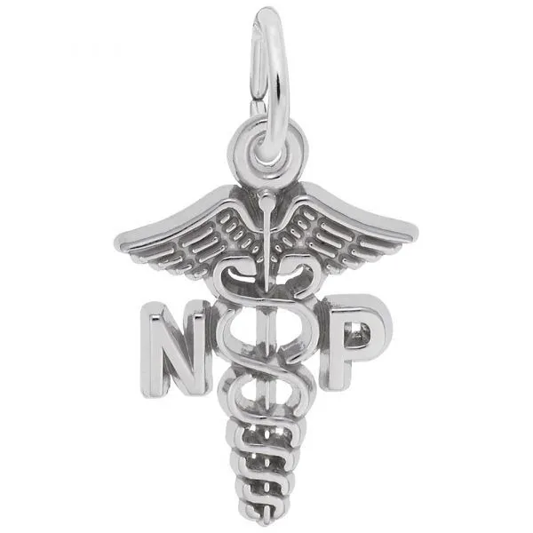 Sterling Silver Nurse Practitioner Caduceus Charm Charles Frederick Jewelers Chelmsford, MA