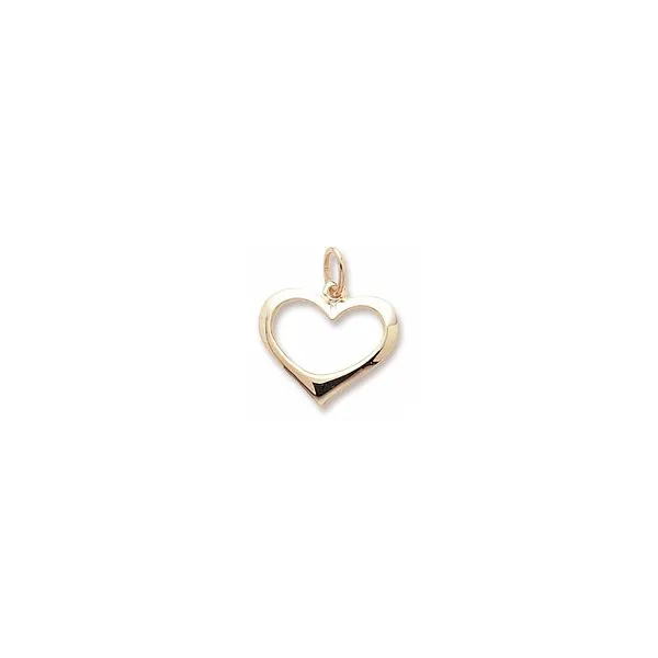 SS Open Heart Charm Image 2 Charles Frederick Jewelers Chelmsford, MA