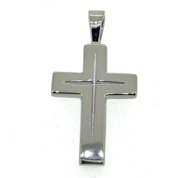 Sterling Solid Large Star Cut Cross Charles Frederick Jewelers Chelmsford, MA