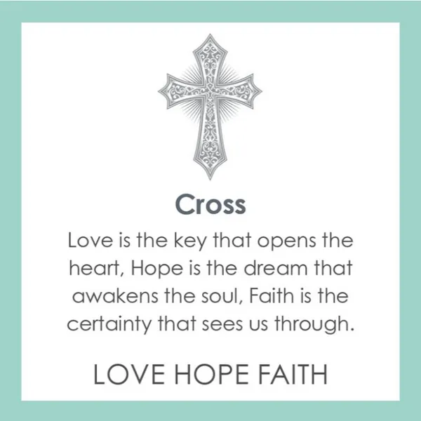 LOLA Pale Blue Cross Charm Image 2 Charles Frederick Jewelers Chelmsford, MA