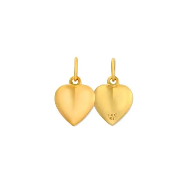 Lola Puffy Heart Pendant SS With Gold Finish