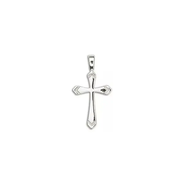 SS Solid Medium Arrow Groove Cross Pendant Charles Frederick Jewelers Chelmsford, MA