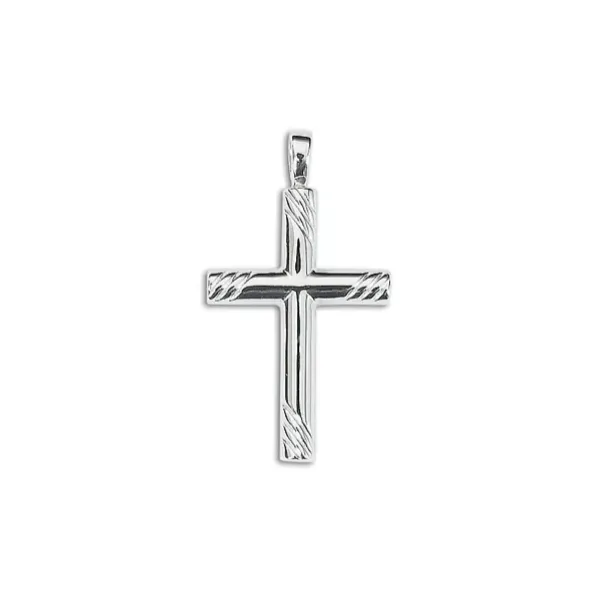 Sterling Lg Grooved Cross Charles Frederick Jewelers Chelmsford, MA