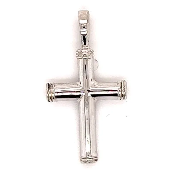 Sterling Small End cap Cross Pendant Charles Frederick Jewelers Chelmsford, MA
