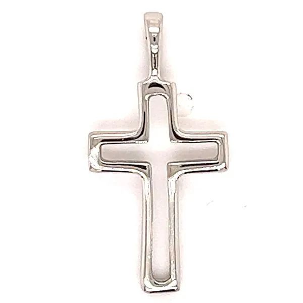 Sterling Open Block Cross Pendant Charles Frederick Jewelers Chelmsford, MA