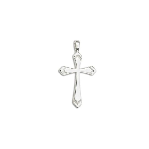 Sterling Silver Extra Large Arrow Groove Cross Charles Frederick Jewelers Chelmsford, MA