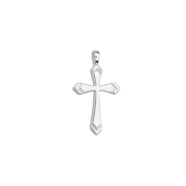 Sterling Silver Extra Large Arrow Groove Cross Charles Frederick Jewelers Chelmsford, MA