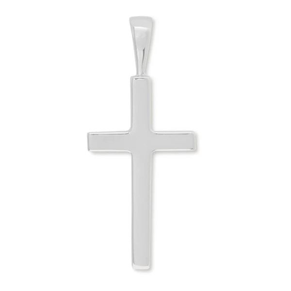 Sterling Silver Large Block Thin Cross Charles Frederick Jewelers Chelmsford, MA