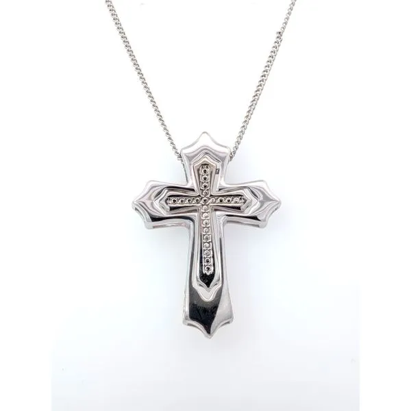 Sterling Silver Large Couples Beaded Cross Charles Frederick Jewelers Chelmsford, MA