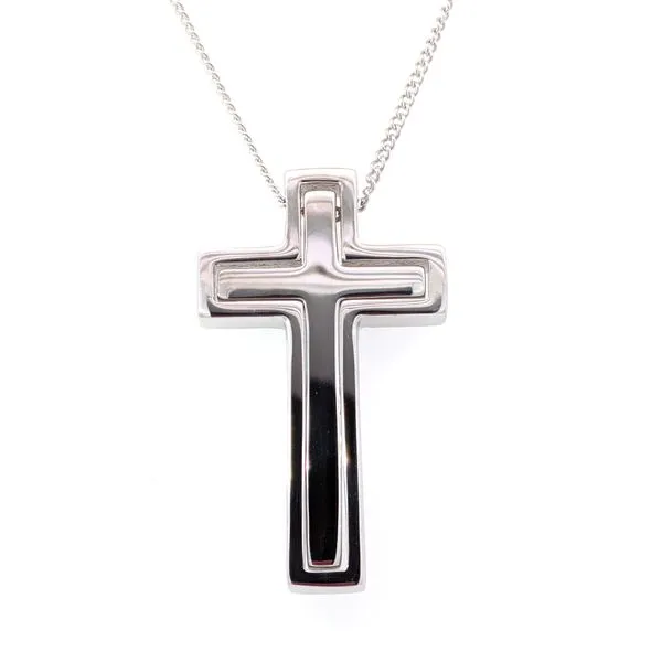 Sterling Silver Solid Plain Couples Cross Charles Frederick Jewelers Chelmsford, MA