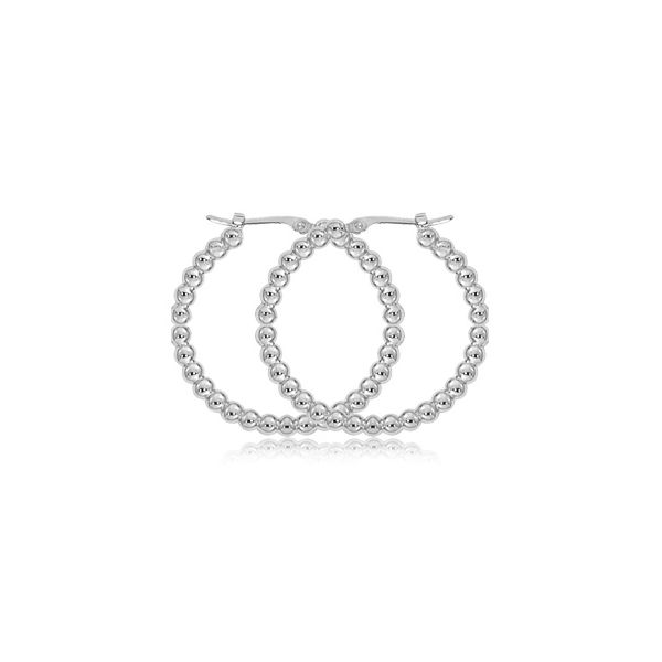 Sterling Med Beaded Hoop Charles Frederick Jewelers Chelmsford, MA