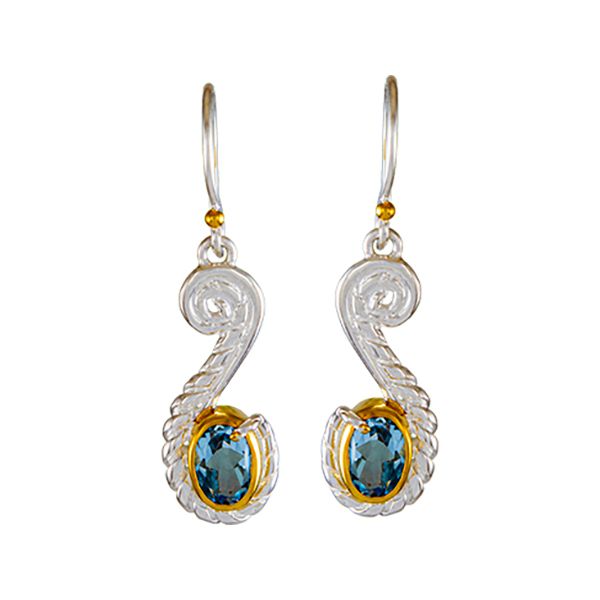 Sterling Silver Earring with Sky Blue Topaz Charles Frederick Jewelers Chelmsford, MA