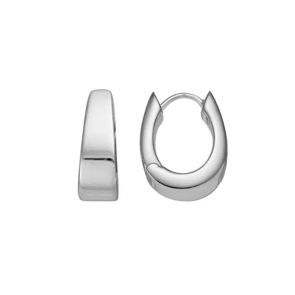 SS Hinged Tapered Hoop Earrings