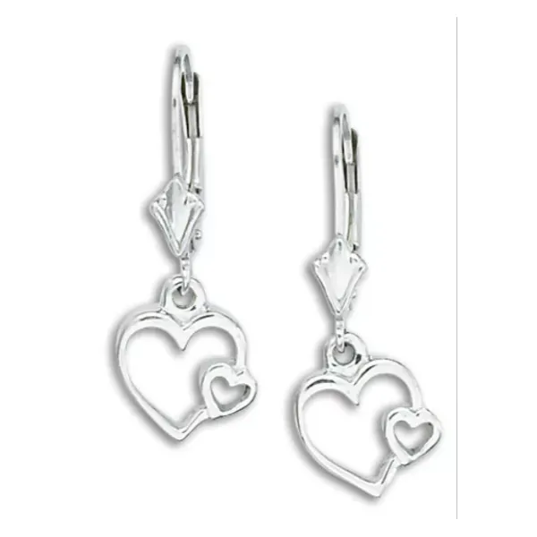 Sterling Double Heart Earrings Charles Frederick Jewelers Chelmsford, MA