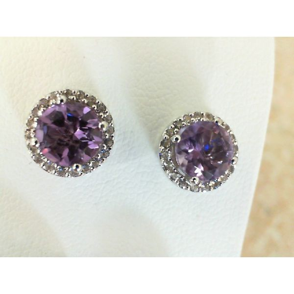 Sterling Amethyst 1.53Ctw And White Topaz Earring.20Ctw Charles Frederick Jewelers Chelmsford, MA
