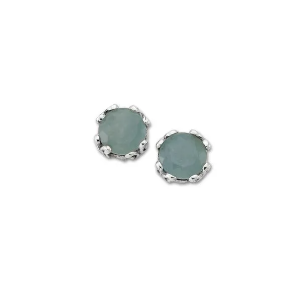 SS 7MM ROUND AQUAMARINE STUDS Charles Frederick Jewelers Chelmsford, MA