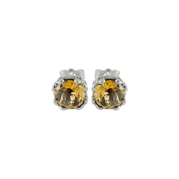 Sterling 7mm Round Citrine Studs Charles Frederick Jewelers Chelmsford, MA