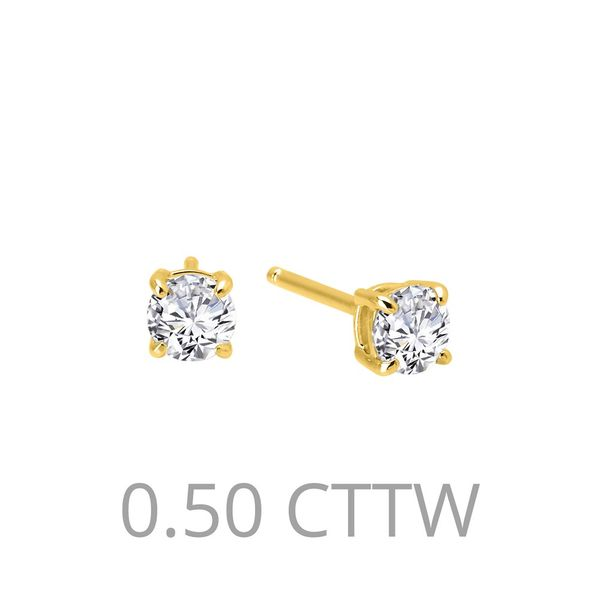 Sterl w/Gold Finish .50ctw Stud Earrings by lafonn Charles Frederick Jewelers Chelmsford, MA