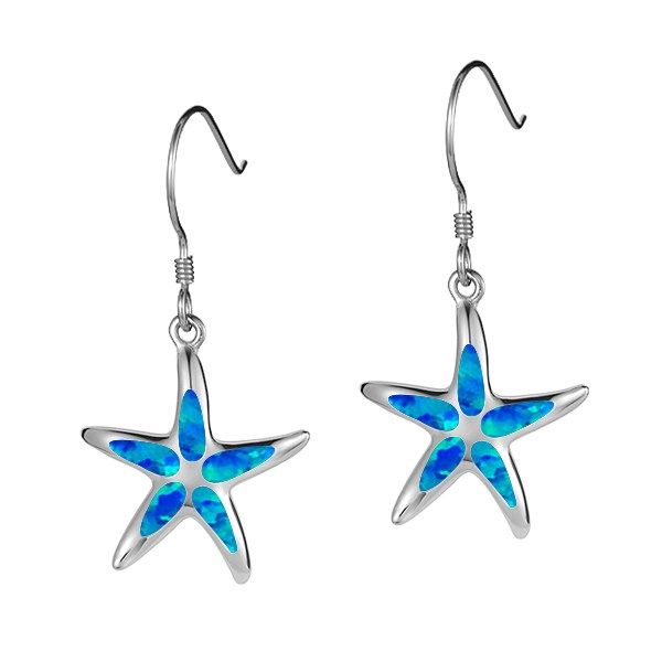 SS Cr Opal Starfish Dangle Earrings Charles Frederick Jewelers Chelmsford, MA