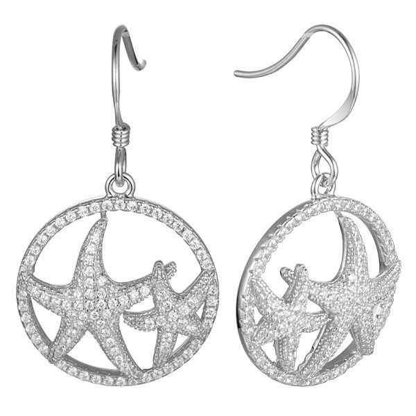 Sterling CZ Starfish Earrings Charles Frederick Jewelers Chelmsford, MA