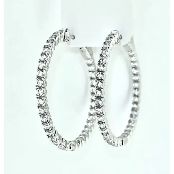 Sterling CZ Hoops Charles Frederick Jewelers Chelmsford, MA