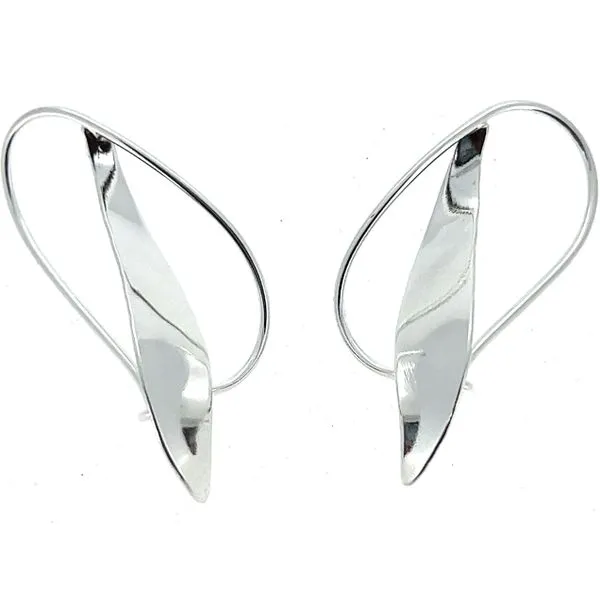Sterling Feather Euro Wire Earrings Charles Frederick Jewelers Chelmsford, MA