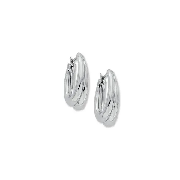 Sterling Med Double Oval Hoop Charles Frederick Jewelers Chelmsford, MA