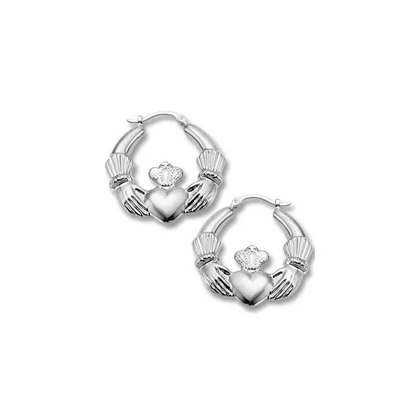 Sterling Claddagh Hoop Earrings Charles Frederick Jewelers Chelmsford, MA