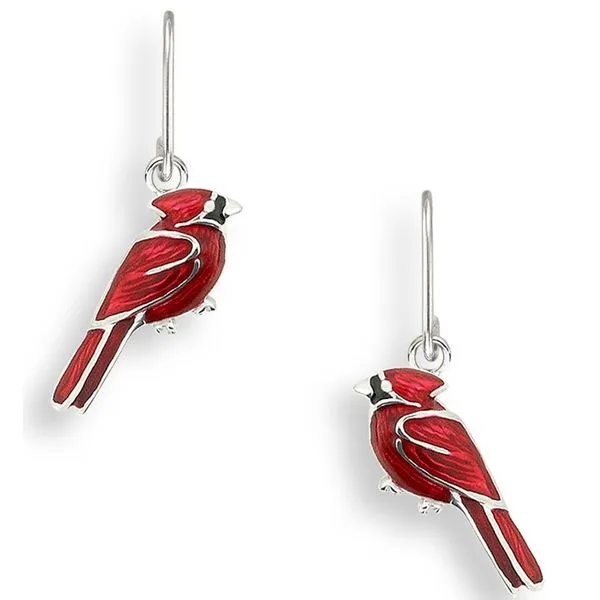 Silver Enamel Earrings