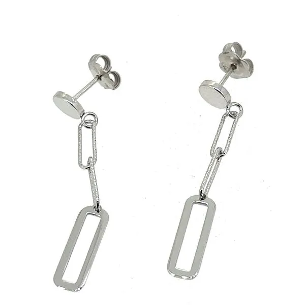 Sterling Elegant Rectangle Earrings Charles Frederick Jewelers Chelmsford, MA