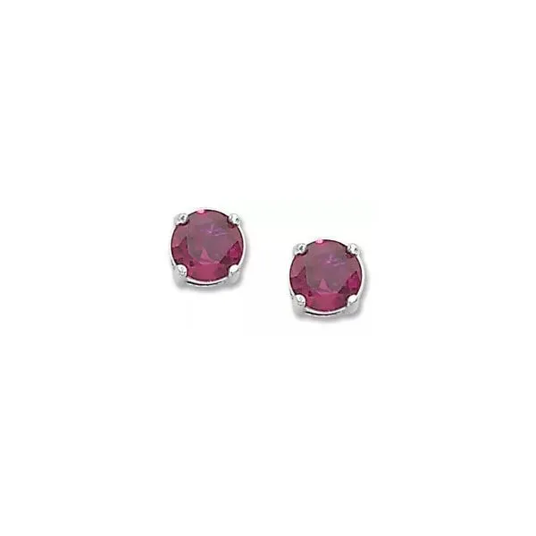 Sterling July 4mm Imitation RubyStud Earrings Charles Frederick Jewelers Chelmsford, MA