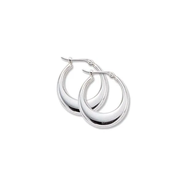 SS Small Polished Hoop Earrings Charles Frederick Jewelers Chelmsford, MA