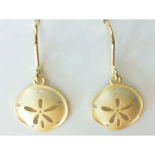 SS Sand Dollar Earrings -YG Plate Charles Frederick Jewelers Chelmsford, MA