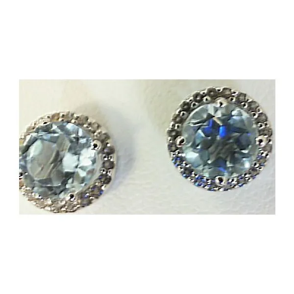 Sterling blue topaz and white topaz earrings Charles Frederick Jewelers Chelmsford, MA