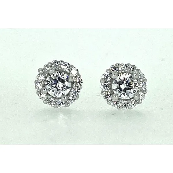 Sterling CZ Halo Stud Earrings Image 2 Charles Frederick Jewelers Chelmsford, MA