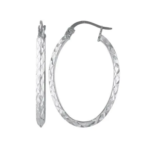 Sterling Oval Hoop Earrings Charles Frederick Jewelers Chelmsford, MA