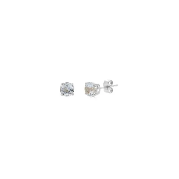 Sterling 5mm White Topaz Stud Earrings Charles Frederick Jewelers Chelmsford, MA