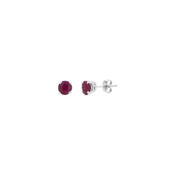Sterling 5mm Created Ruby Stud Earrings Charles Frederick Jewelers Chelmsford, MA