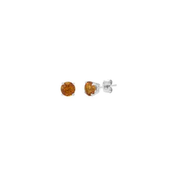 Sterling 5mm Citrine Stud Earrings Charles Frederick Jewelers Chelmsford, MA