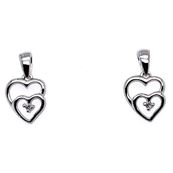 Sterling .02ctw Diamond Heart Stud Earrings Charles Frederick Jewelers Chelmsford, MA