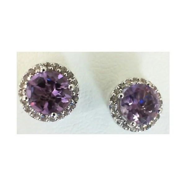 Sterling Amethyst 1.53Ctw And White Topaz Earring.20Ctw Charles Frederick Jewelers Chelmsford, MA